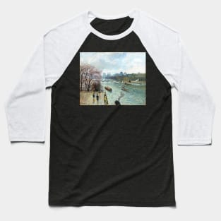 High Resolution Camille Pissarro The Louvre Afternoon Rainy Weather 1900 Baseball T-Shirt